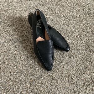 Franco Sarto Belamour Black Faux Leather Loafers